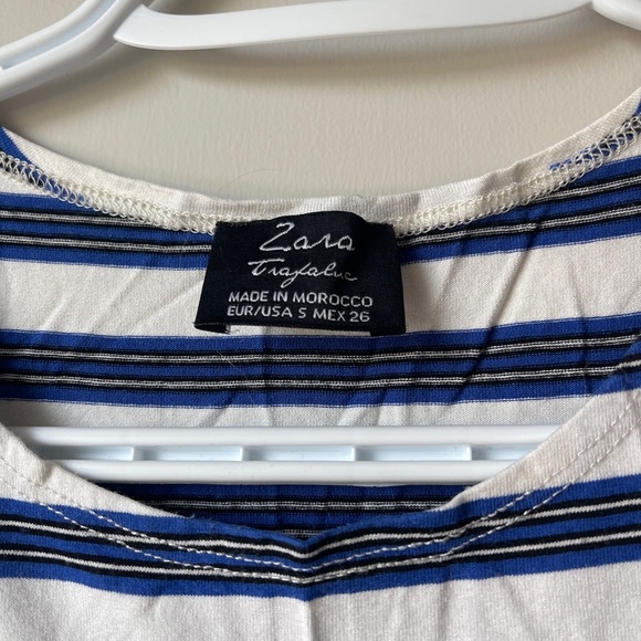💙BOGO💙 Zara Blue and White Striped Top Small - Picture 2 of 2
